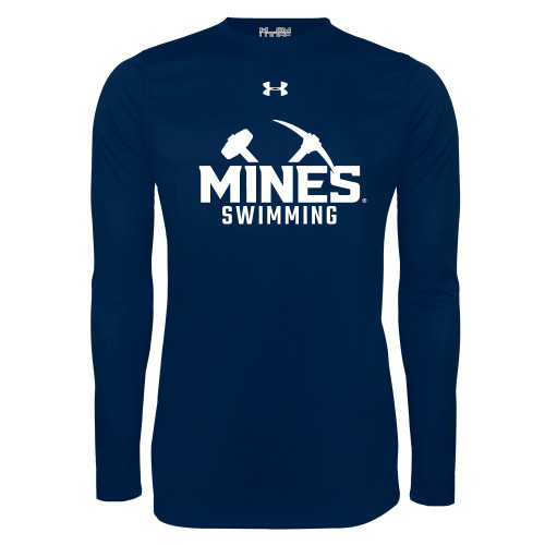  Under Armour Navy Long Sleeve Tech Tee - UA - Colorado School of Mines Swimming