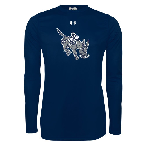  Under Armour Navy Long Sleeve Tech Tee - UA - Colorado School of Mines Blaster the Burro Mascot