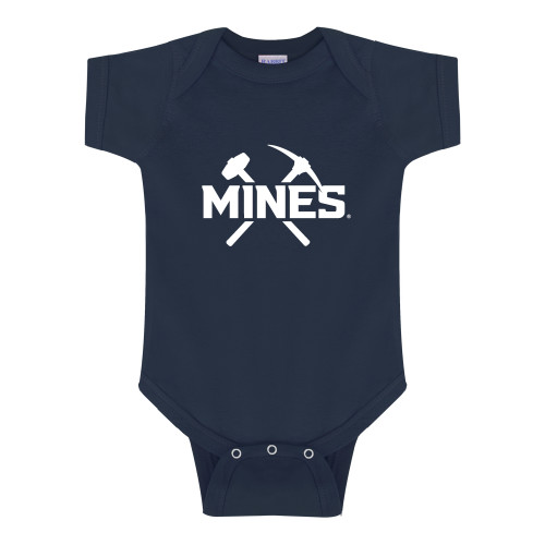  Navy Infant Onesie - Colorado School of Mines Athletic Lockup