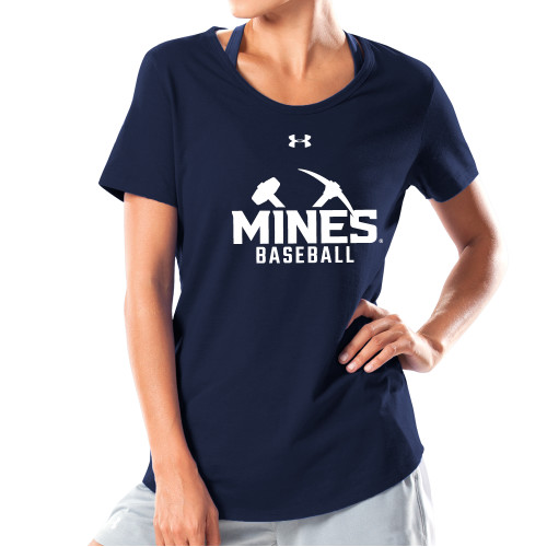  Under Armour Womens Navy Charged Cotton Tee - UA - Colorado School of Mines Baseball