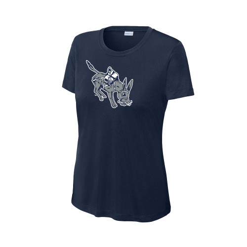  Womens Navy Performance Tee - Colorado School of Mines Blaster the Burro Mascot