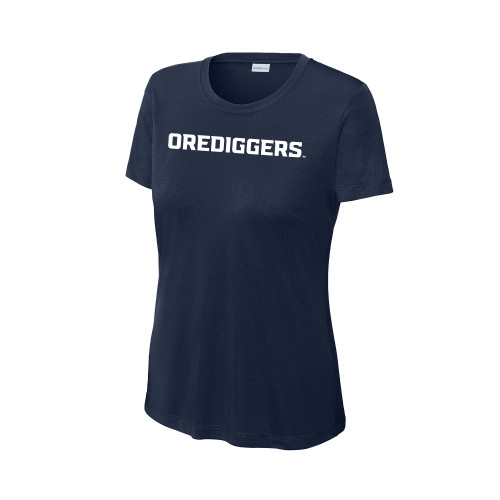  Womens Navy Performance Tee - Colorado School of Mines Orediggers Wordmark