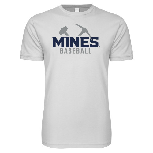  Next Level White SoftStyle T Shirt - Colorado School of Mines Baseball