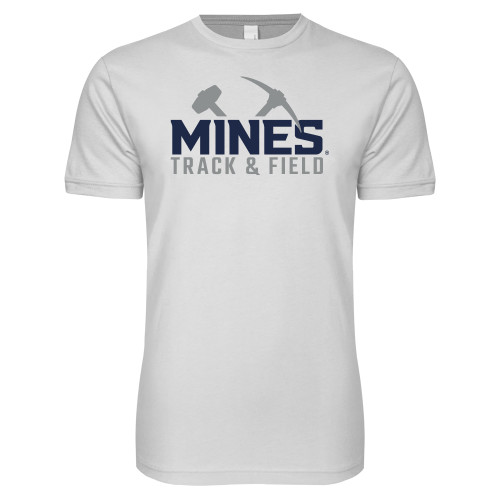  Next Level White SoftStyle T Shirt - Colorado School of Mines Track and Field