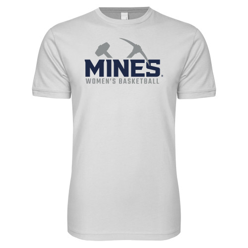  Next Level White SoftStyle T Shirt - Colorado School of Mines Womens Basketball