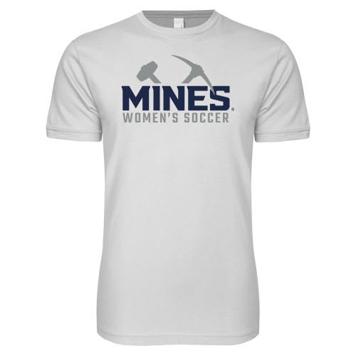  Next Level White SoftStyle T Shirt - Colorado School of Mines Womens Soccer