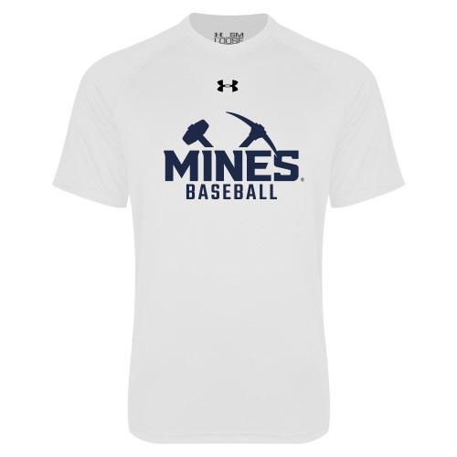  Under Armour White Tech Tee - UA - Colorado School of Mines Baseball