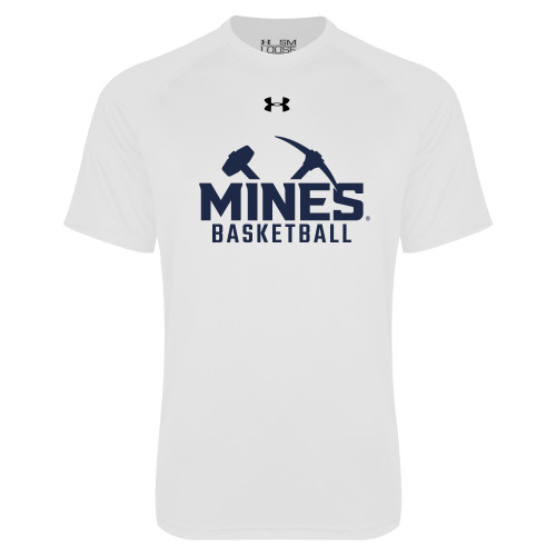  Under Armour White Tech Tee - UA - Colorado School of Mines Basketball