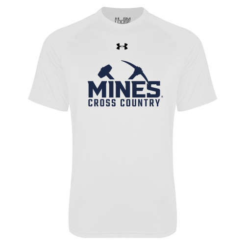  Under Armour White Tech Tee - UA - Colorado School of Mines Cross Country