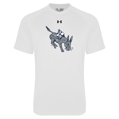  Under Armour White Tech Tee - UA - Colorado School of Mines Blaster the Burro Mascot