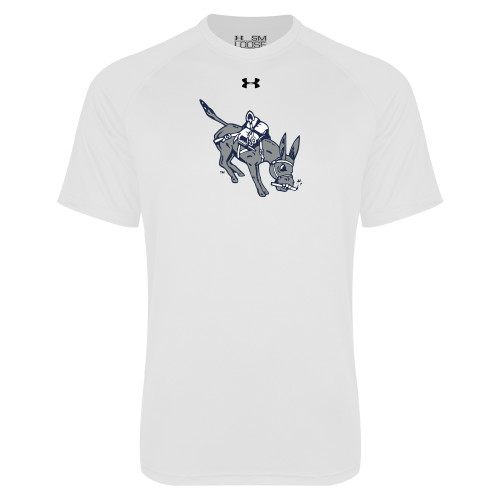  Under Armour White Tech Tee - UA - Colorado School of Mines Blaster the Burro Mascot