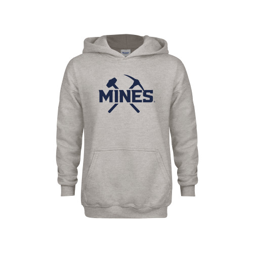  Youth Grey Fleece Hood - Colorado School of Mines Athletic Lockup