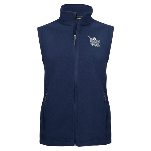  Navy Fleece Full Zip Vest - Colorado School of Mines Blaster the Burro Mascot