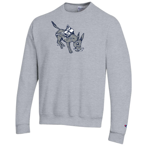  Champion Heather Grey Fleece Crew - Colorado School of Mines Blaster the Burro Mascot