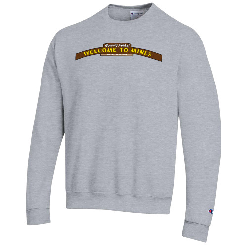  Champion Heather Grey Fleece Crew - Welcome to Mines