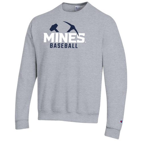  Champion Heather Grey Fleece Crew - Colorado School of Mines Baseball