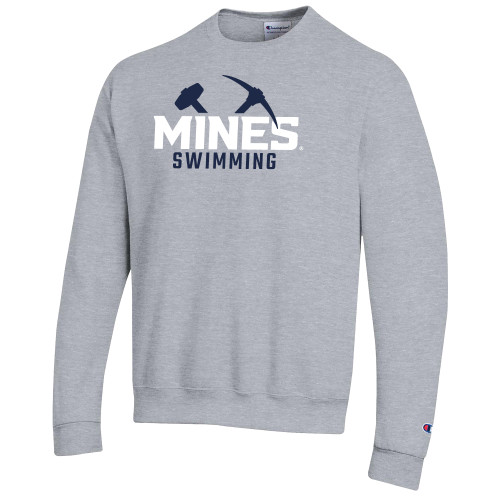  Champion Heather Grey Fleece Crew - Colorado School of Mines Swimming