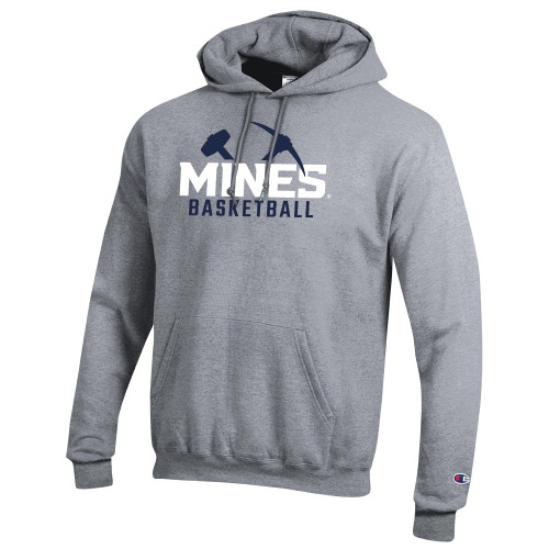  Champion Heather Grey Fleece Hoodie - Colorado School of Mines Basketball