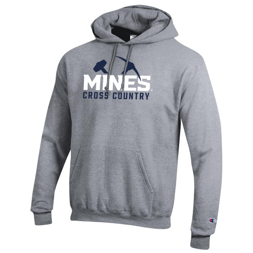  Champion Heather Grey Fleece Hoodie - Colorado School of Mines Cross Country