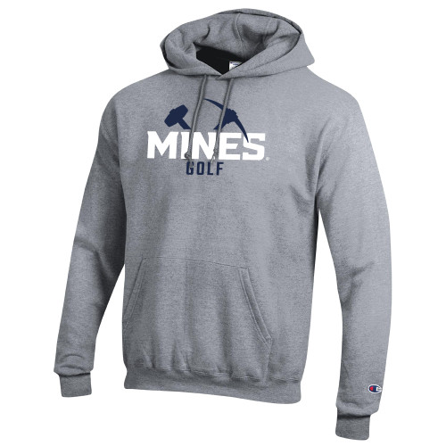  Champion Heather Grey Fleece Hoodie - Colorado School of Mines Golf