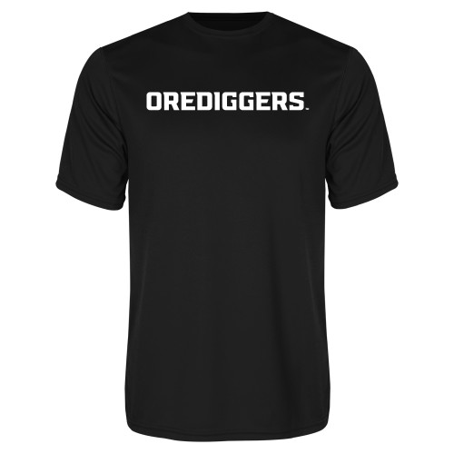  Black Performance Tee - Colorado School of Mines Orediggers Wordmark