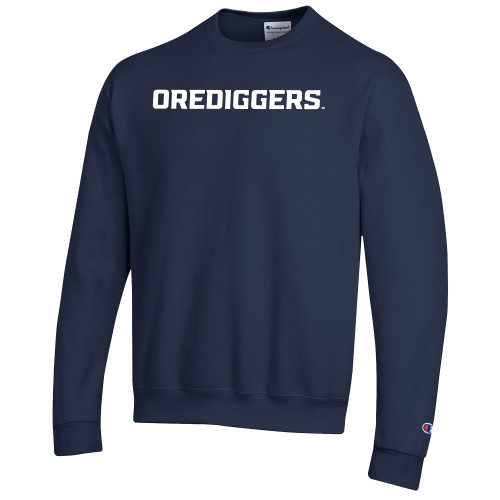  Champion Navy Fleece Crew - Colorado School of Mines Orediggers Wordmark