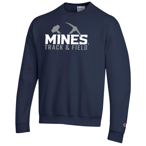  Champion Navy Fleece Crew - Colorado School of Mines Track and Field