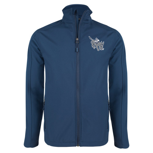  Navy Softshell Jacket - Colorado School of Mines Blaster the Burro Mascot