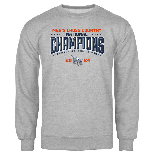  Grey Fleece Crew - Mens Cross Country RMAC National Champs