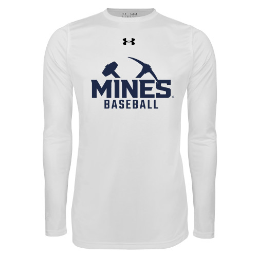  Under Armour White Long Sleeve Tech Tee - UA - Colorado School of Mines Baseball