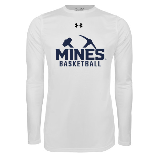  Under Armour White Long Sleeve Tech Tee - UA - Colorado School of Mines Basketball