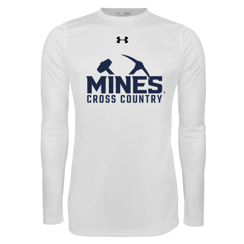  Under Armour White Long Sleeve Tech Tee - UA - Colorado School of Mines Cross Country