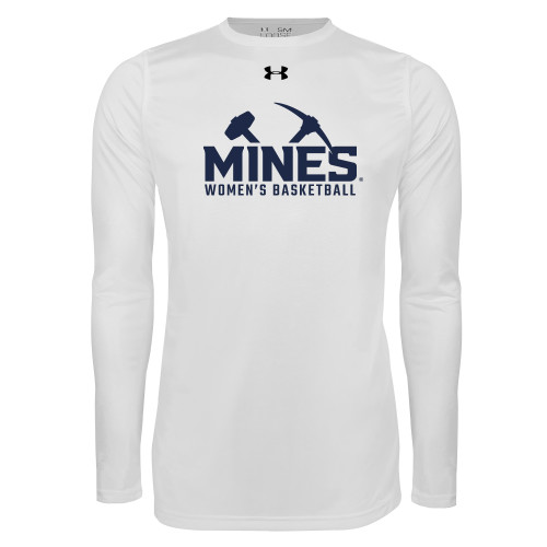  Under Armour White Long Sleeve Tech Tee - UA - Colorado School of Mines Womens Basketball