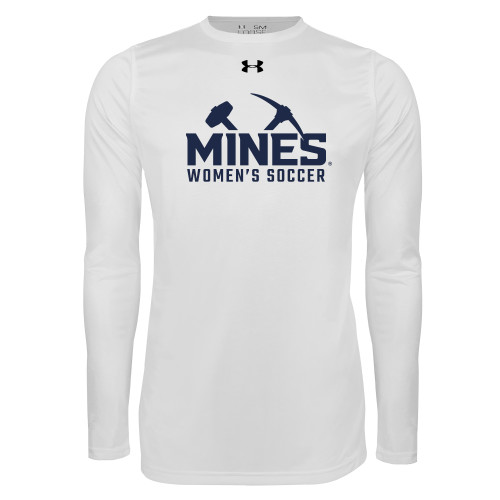  Under Armour White Long Sleeve Tech Tee - UA - Colorado School of Mines Womens Soccer