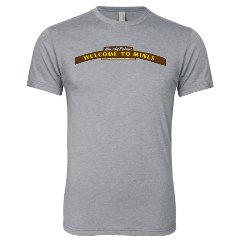  Next Level Heather Grey Triblend Tee - Welcome to Mines