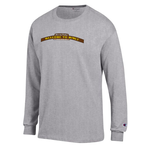  Champion Oxford Grey Long Sleeve T Shirt - Welcome to Mines