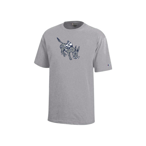  Champion Youth Grey Short Sleeve Tee - Colorado School of Mines Blaster the Burro Mascot