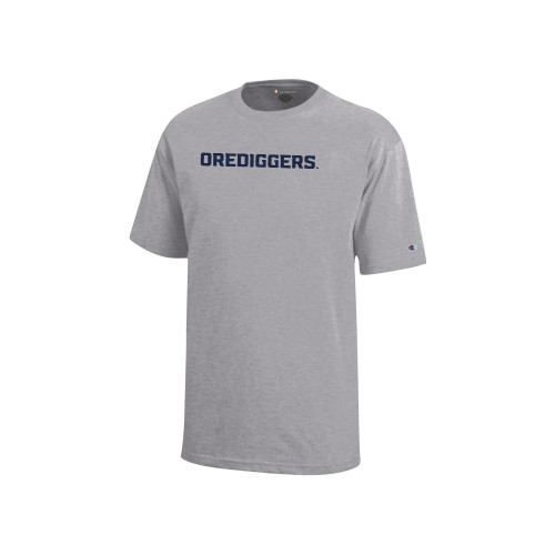  Champion Youth Grey Short Sleeve Tee - Colorado School of Mines Orediggers Wordmark