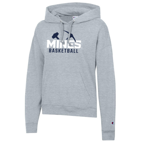  Champion Womens Oxford Grey Powerblend Pullover Hood - Colorado School of Mines Basketball