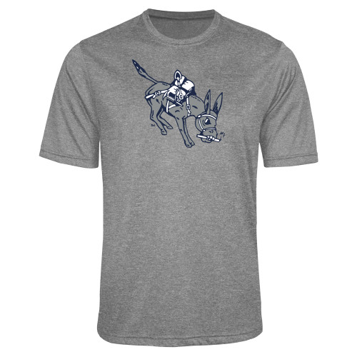  Grey Heather Performance Contender Tee - Colorado School of Mines Blaster the Burro Mascot