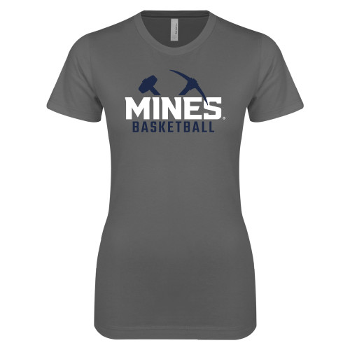  Next Level Womens Charcoal Boyfriend Tee - Colorado School of Mines Basketball