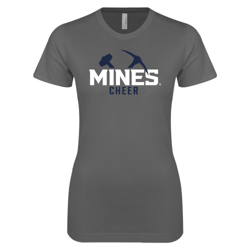  Next Level Womens Charcoal Boyfriend Tee - Colorado School of Mines Cheer