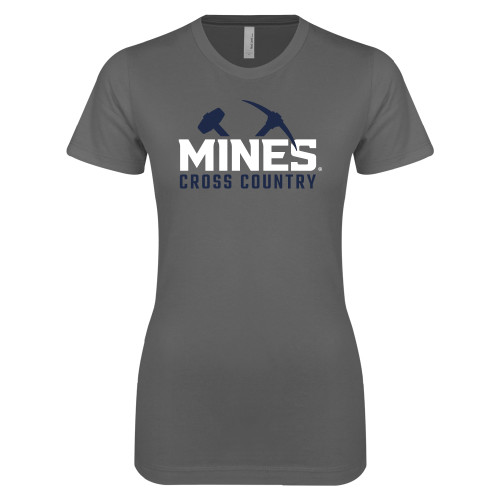  Next Level Womens Charcoal Boyfriend Tee - Colorado School of Mines Cross Country