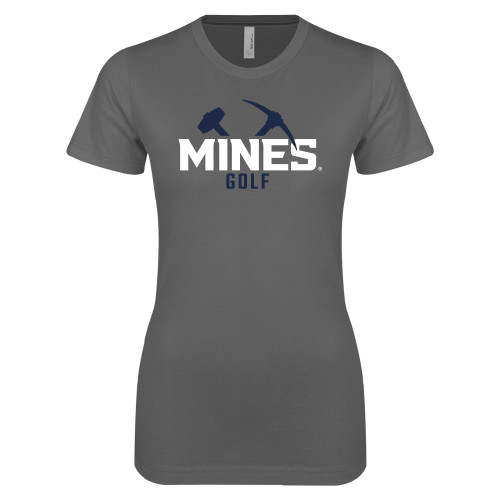  Next Level Womens Charcoal Boyfriend Tee - Colorado School of Mines Golf
