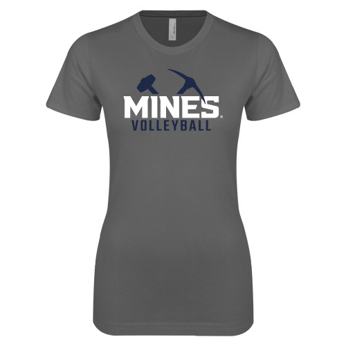  Next Level Womens Charcoal Boyfriend Tee - Colorado School of Mines Volleyball