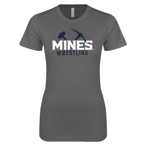  Next Level Womens Charcoal Boyfriend Tee - Colorado School of Mines Wrestling
