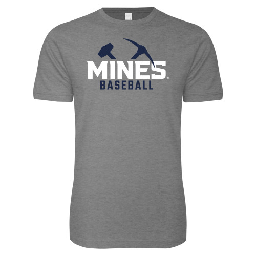  Next Level Heather Grey SoftStyle T Shirt - Colorado School of Mines Baseball