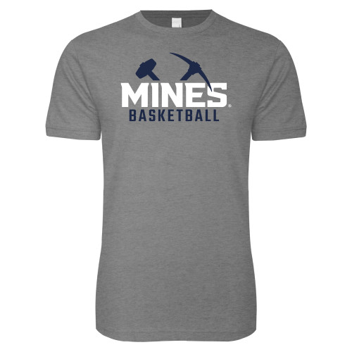  Next Level Heather Grey SoftStyle T Shirt - Colorado School of Mines Basketball