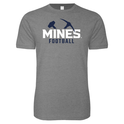  Next Level Heather Grey SoftStyle T Shirt - Colorado School of Mines Football