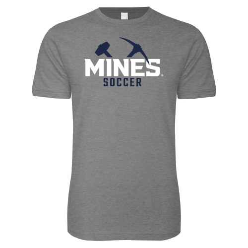  Next Level Heather Grey SoftStyle T Shirt - Colorado School of Mines Soccer